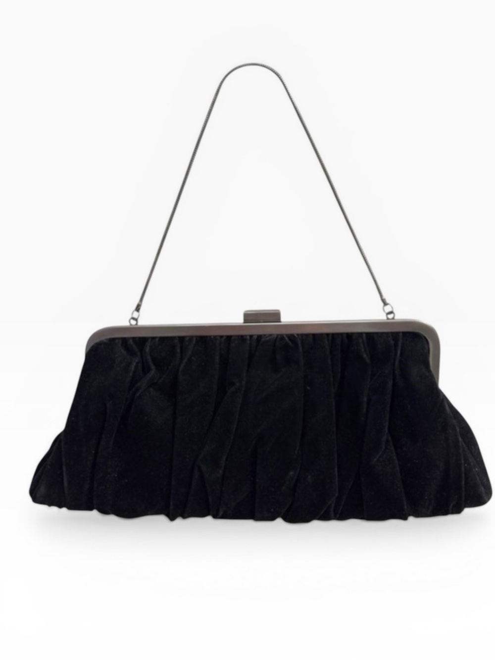 Vintage 1990s Mary Kay Black Velvet Convertible Evening Clutch Purse